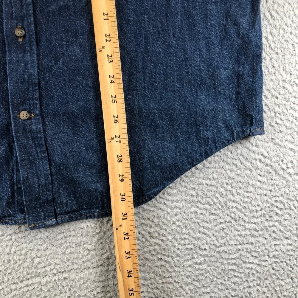 Banana Republic Shirt Men Extra Large Indigo Denim Heritage Workwear Cotton Hemp